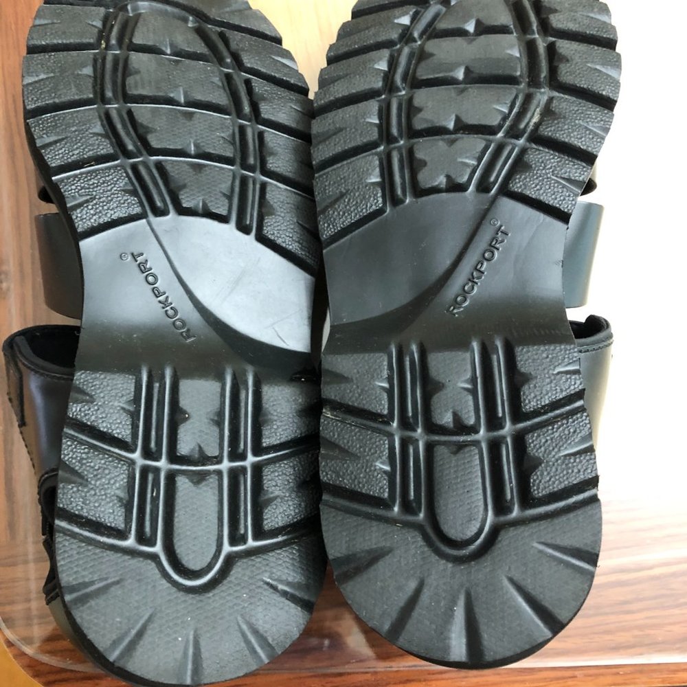 Rockport Black Leather Dress Sandals Size 10 - MINT! - Picture 6 of 8